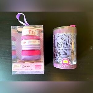 Pink and purple ribbons and floral border (Queen & Co and MLS)